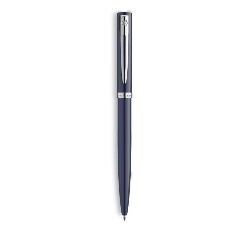 Waterman Impression balpen – blauwe lak, chroom sierring, middelste punt, geschenkdoos 2225468