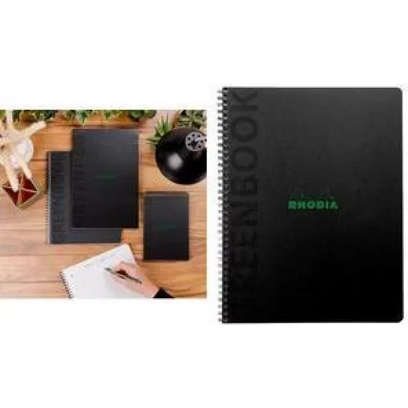 Rhodia Greenbook College Block A5+ geruit zwart 119934C