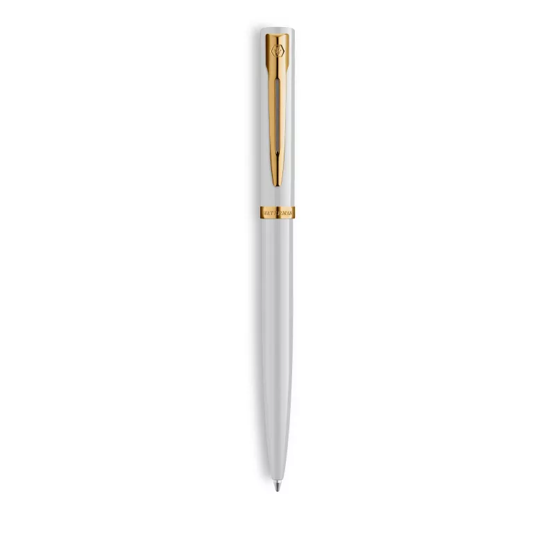 Waterman Allure Impression balpen, wit lak, goud accent, middelblauwe inkt 2225511