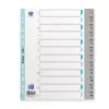 Oxford A4 kunststof register, 12-delige, genummerd 1-12, grijs, PP 0,12 mm, Eurolochung 400033989