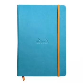 RHODIA RHODIARAMA A5 gelinieerd notitieboek, turquoise hardcover van kunstleer, 96 vel 118747C