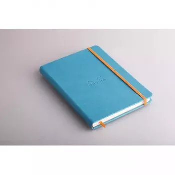 RHODIA RHODIARAMA A5 gelinieerd notitieboek, turquoise hardcover van kunstleer, 96 vel 118747C