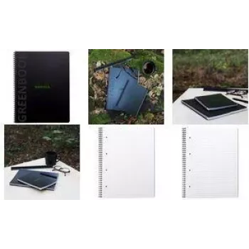 RHODIA Greenbook collegeblok A4+ gelinieerd, zwarte omslag van gerecycled papier 119914C