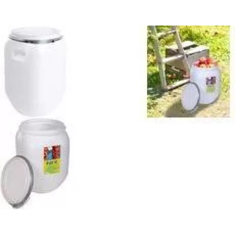 EDA opslagvat 25 L, kunststof, wit, met deksel, multifunctioneel, 1 stuk 010558 NA