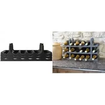 EDA flessenrek-set, 6 flessen per niveau, antraciet, 3-delige set voor 18 flessen, polypropyleen (010702)