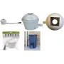 EDA regenwateropvangsysteem voor regentonnen, grijs, met filter en overloopstop, 1 stuk (010916 G SX10)