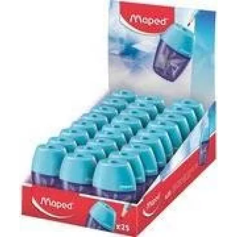 Maped ARCTIC puntenslijper met spaanderbak, transparant blauw, 25-displaydoos 034037