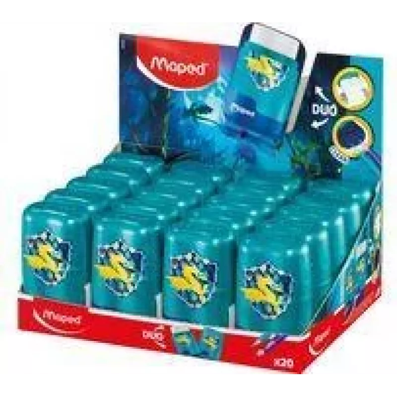 Maped DRAGON gum & puntenslijper combi, dubbel gat, 20-display 049226