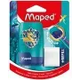 Maped Dragon puntenslijper & gum combi - dubbele slijper met geïntegreerd gum, 1 stuk (049224)
