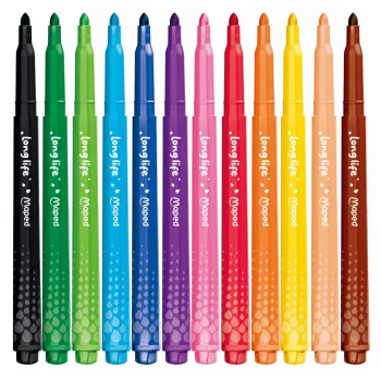 Maped Color'Peps Long Life viltstiften, verschillende kleuren, 12 stiften (844000)