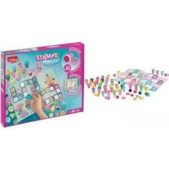 Maped Creativ Princess zelfinktende stempelset, 6 stempels, kunststof, kartonnen doos, verschillende inktkleuren 907072