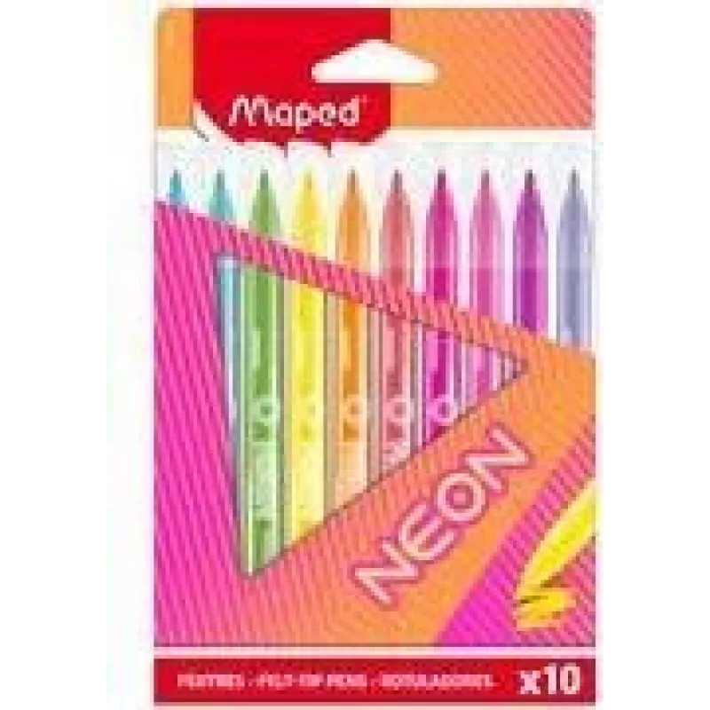 Maped neon viltstiften, 10er-pack, 2,8 mm ronde punt, kartonnen etui 845419