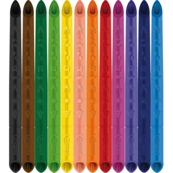 Maped COLOR'PEPS INFINITY driehoekige kleurpotlood-set, 12 verschillende kleuren, houdt 10x langer, 100% pigmentkern, herbruikbare huls 861602