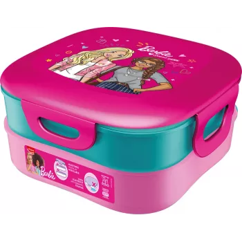 Maped PICNIK Kids Concept Barbie 3-in-1 broodtrommel, 1,4 L, 2 vakken + snackbox, roze/meerkleurig 871097