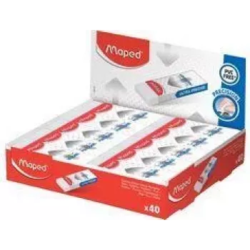 Maped Technic PRECISION kunststof gum, wit, 40er-displaybox (126111)