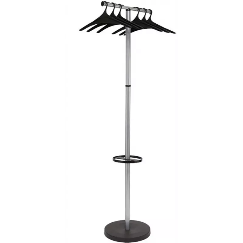 MAUL Wavy-2 kapstok met parapluhouder, zilver/zwart 9405390