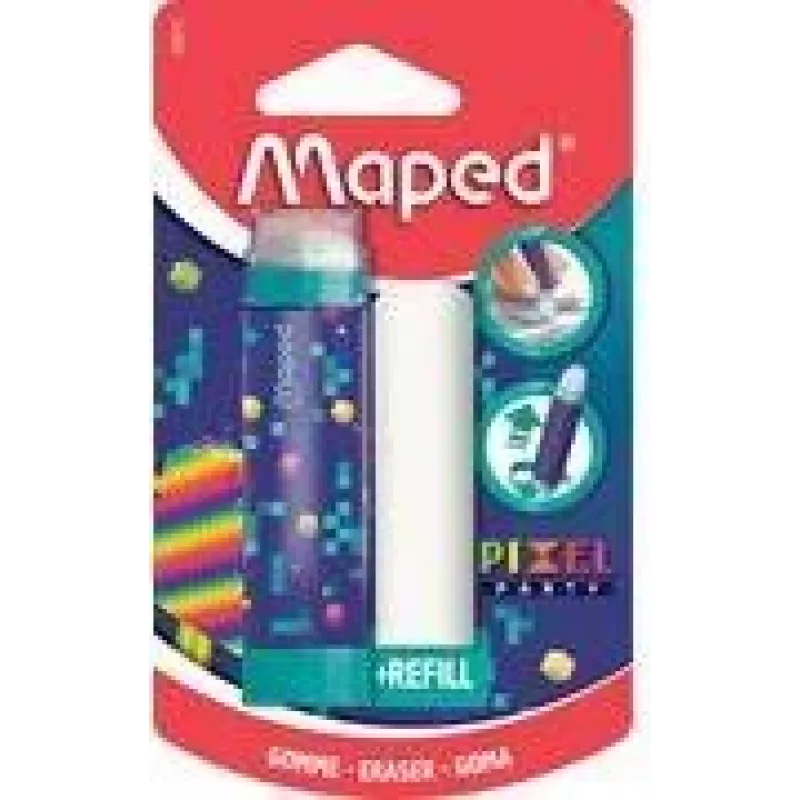 Maped Pixel Party gum met navulling, lippenstiftstijl, blisterverpakking 152015