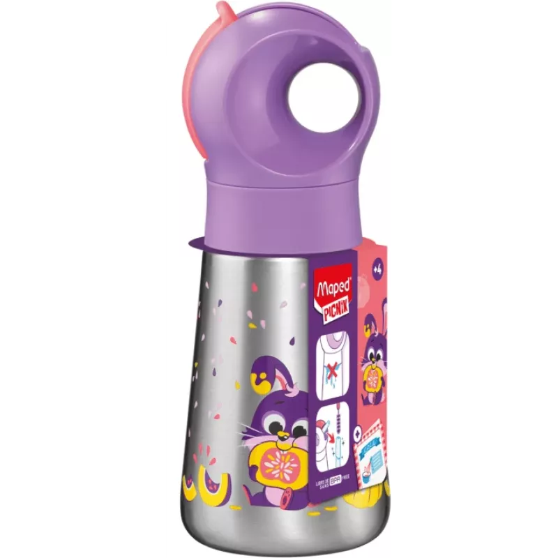 Maped PICNIK isoleer-drinkfles haas 350 ml roestvrij staal met rietje 873002