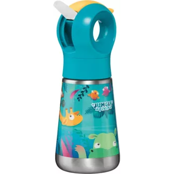 Maped PICNIK isoleer-drinkfles Jungle Fever 350 ml roestvrij staal turquoise met rietje