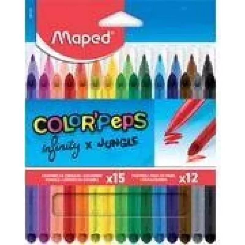 Maped INFINITY & COLOR'PEPS combi-kunstset, 27 delen, verschillende kleuren, kartonnen etui 984744