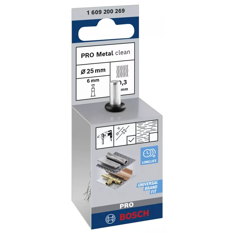 Bosch 1 609 200 269 stiftdraadborsel, gegolfd staal, 25 mm, 6 mm schacht