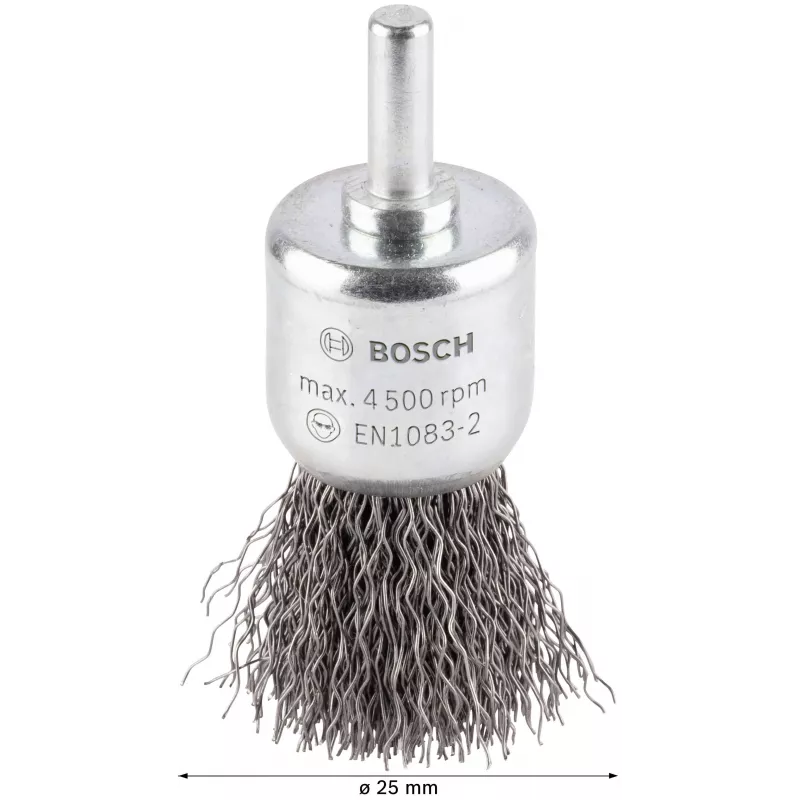 Bosch 1 609 200 269 stiftdraadborsel, gegolfd staal, 25 mm, 6 mm schacht