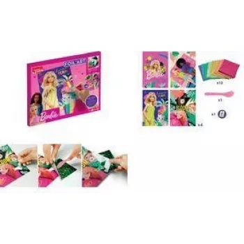 Maped Creativ foliekunst Barbie creatieve set, 18 delen, metallic folie knutselset voor kinderen vanaf 7 jaar 907074