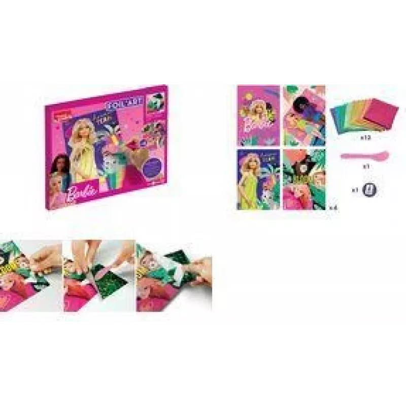 Maped Creativ foliekunst Barbie creatieve set, 18 delen, metallic folie knutselset voor kinderen vanaf 7 jaar 907074