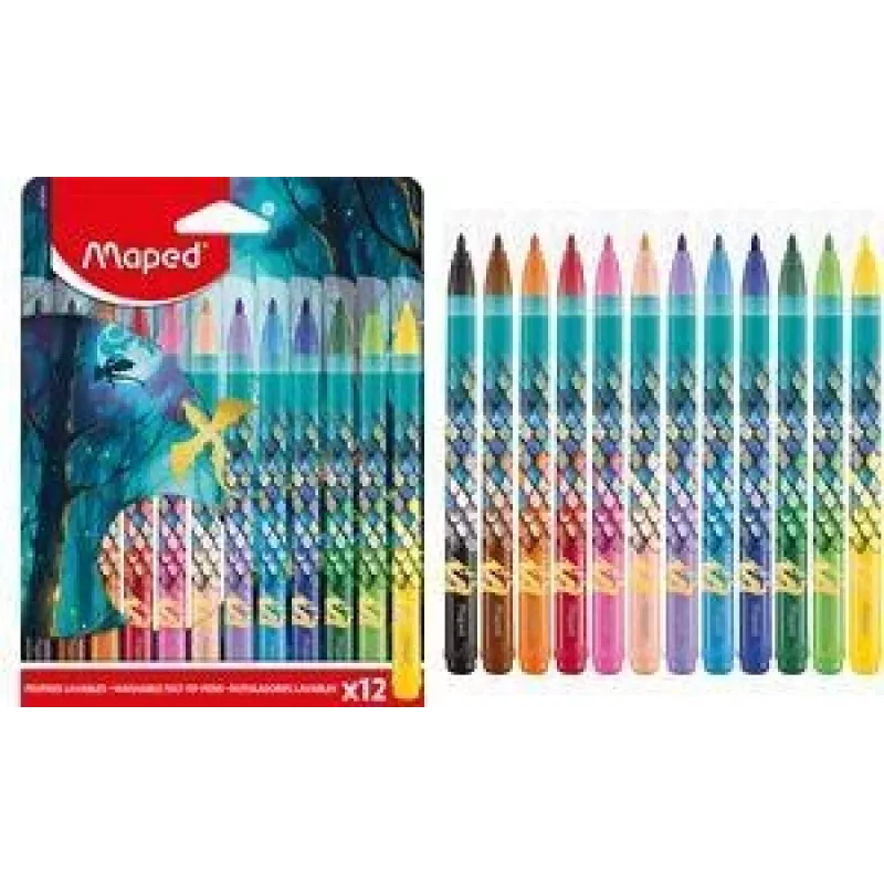 Maped DRAGON stiften, 12 verschillende kleuren, 2,8 mm ronde punt, kartonnen etui 845434