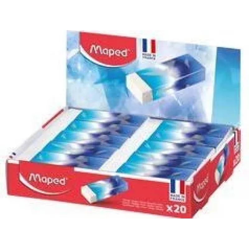 Maped ARCTIC kunststof gum, wit, 20er-displaydoos, ftalaatvrij & PVC-vrij 116125