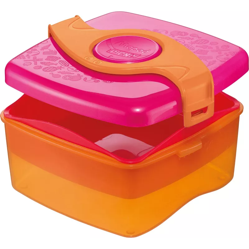 Maped PICNIK ORIGINS broodtrommel 1,4L roze/oranje met 2 vakken en uitneembaar bakje 870107