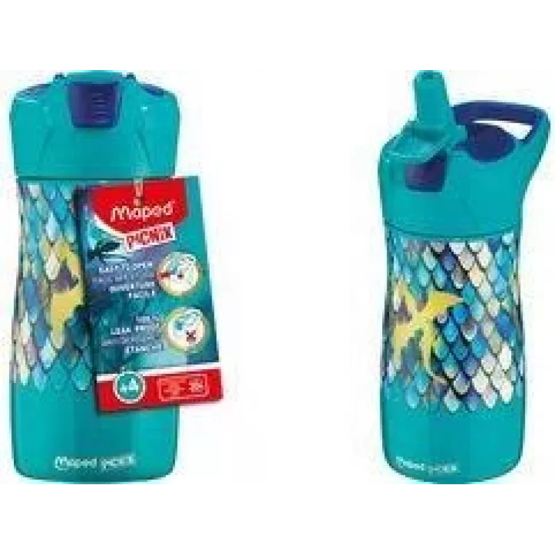 Maped PICNIK kinder roestvrijstalen drinkfles 0,43L draak groen/blauw 871295