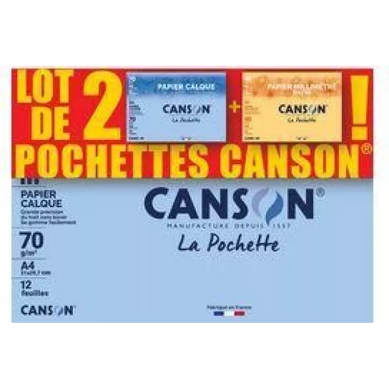 Canson Transparantpapier en millimeterpapier, 2-delige set C400121939