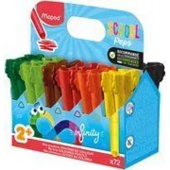 Maped Color'Peps Infinity driehoekig kleurpotloodset, 72 verschillende kleuren, massieve stiften, breukvast, gaat 8x langer mee dan jumbo kleurpotloden 864602