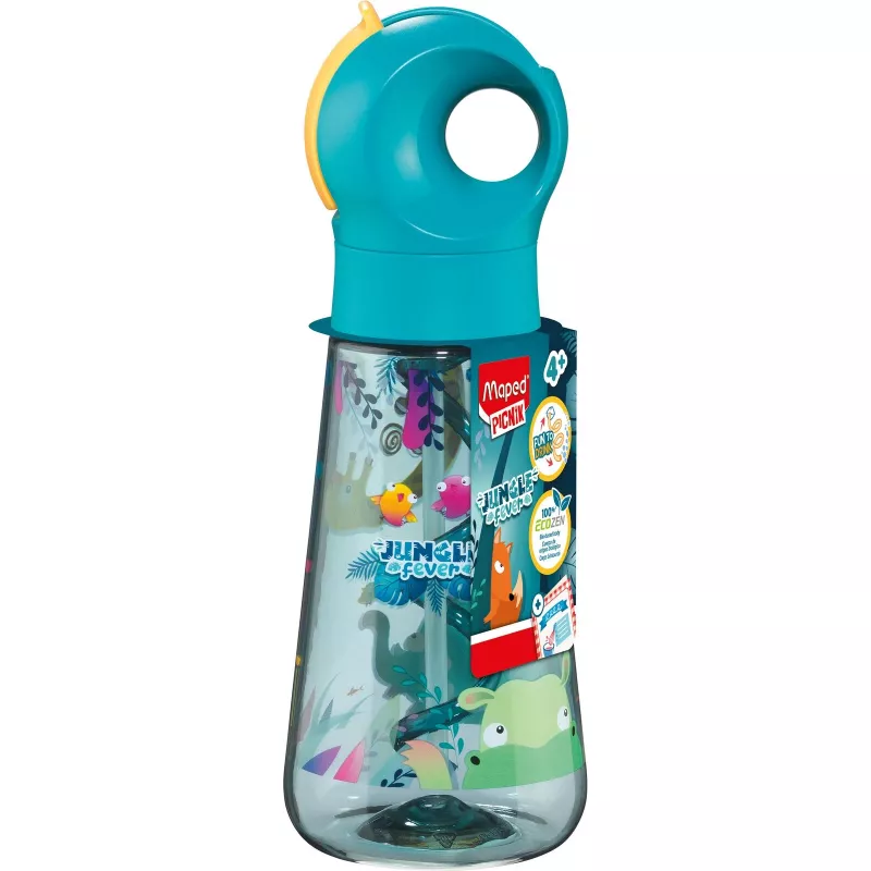 Maped PICNIK JUNGLE FEVER drinkfles, 0,5 L, turquoise, Ecozen met rietje 873199