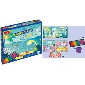 Maped Creativ My First vingerstempelset, 8 delen, stempelkussen met 7 vingerverven, vanaf 3 jaar 906903