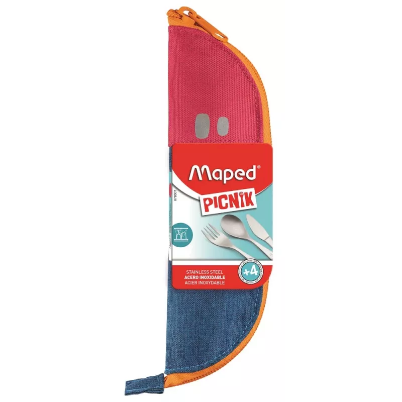 Maped PICNIK CONCEPT KIDS bestekset met roze etui, RVS, kindveilig, 3 delen 878001