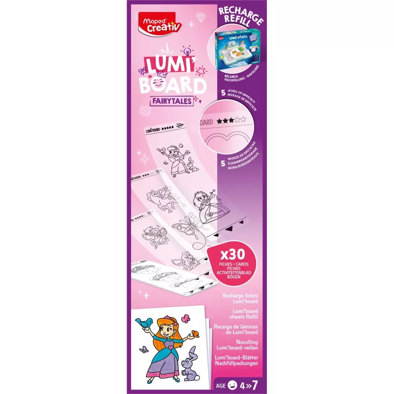 Maped Creativ Princess navulling voor LUMI BOARD LED lichttafels, 20 transparante papierbladen 907096