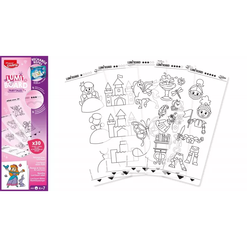 Maped Creativ Princess navulling voor LUMI BOARD LED lichttafels, 20 transparante papierbladen 907096