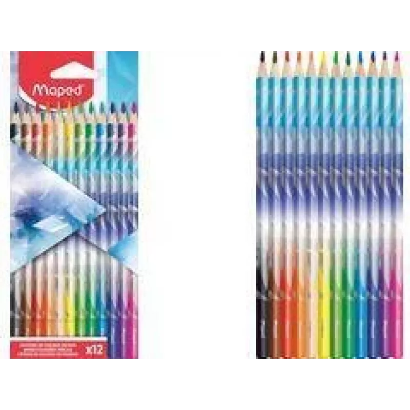 Maped ARCTIC driehoekige kleurpotloden, 12 verschillende kleuren, zachte breukvaste punt, kartonnen etui 831734