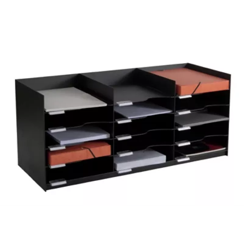 PAPERFLOW 20-vaks formulierensorteerstation, zwart polystyreen, met etiketten en etikettenhouders (541.01)
