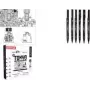 uni-ball fineliner PIN TOKYO, 6-delige creatieve set, watervaste pigmentinkt, metalen punt (CF PIN/6 001)