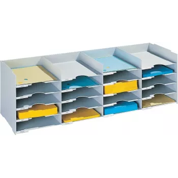 PAPERFLOW sorteerbak formulierbox, 20 vakken, grijs polystyreen, incl. etiketten en etikettenhouder (541.02)