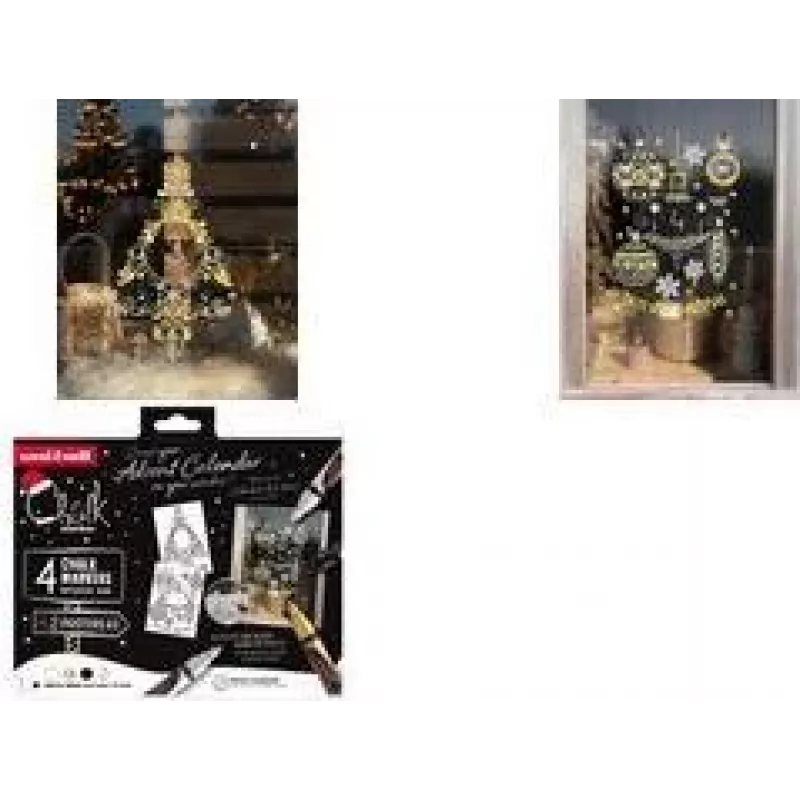 uni-ball krijtmarker SCANDI kerstbox set met 4, diverse kleuren, ronde punt, 1,8-2,5 mm CF CHALK/4 010