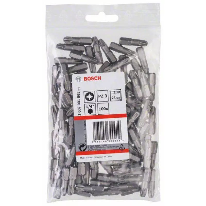 Bosch Pozidriv bit PZ3 25 mm, 100-pack 2607001565