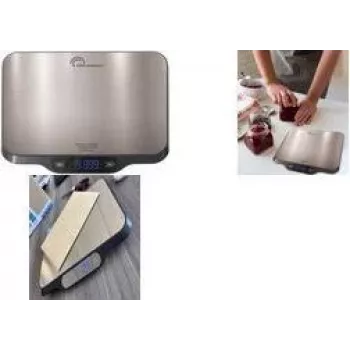 Little Balance LB 8705 c-Parfait oplaadbare digitale keukenweegschaal met USB-C, 5 kg, 1 g nauwkeurigheid, batterijloos, LCD