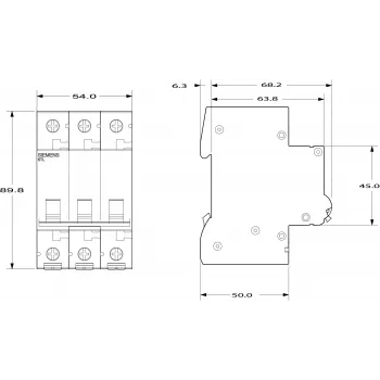 SIEMENS 5TL13910 scheidingsschakelaar 100A 3-polig 400V AC DIN-rail