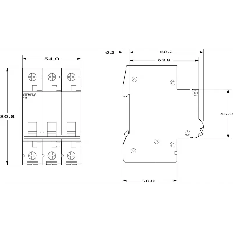 SIEMENS 5TL13910 scheidingsschakelaar 100A 3-polig 400V AC DIN-rail