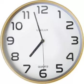 UNILUX Baltic houten wandklok 300 mm bruin zwart cijfers quartz 400094591