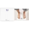 Little Balance Blue Tech R12 oplaadbare digitale personenweegschaal met USB-C, 180 kg capaciteit, 100 g nauwkeurigheid, veiligheidsglas, blauwe accentkleur (LB 8656)